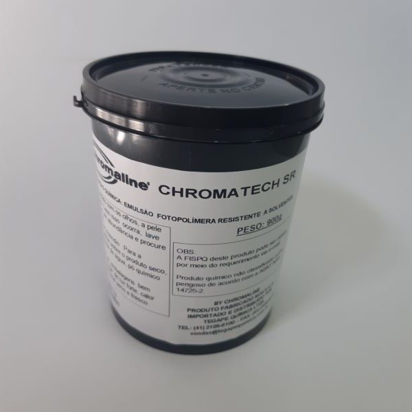 Emulsão serigráfica - Chromatech SR fotopolímera, resistente a solventes.Excepcional qualidade de reprodução de imagens.